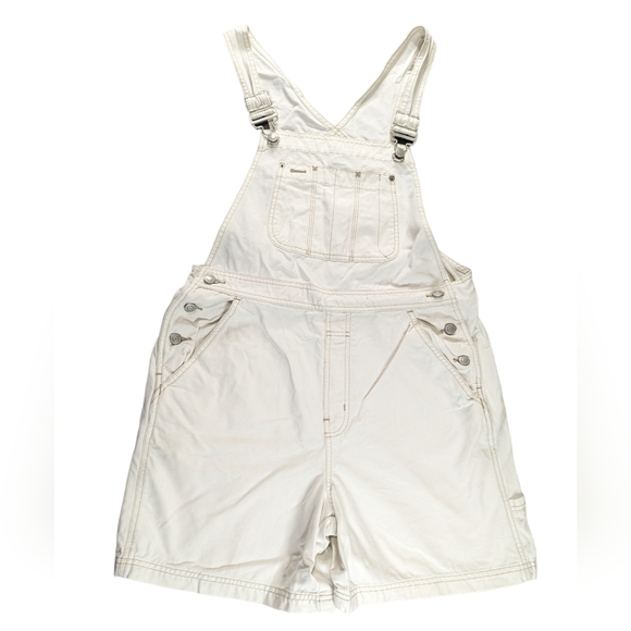 GAP Pants & Jumpsuits Gap 9s 999 Vintage White Cotton Shortalls